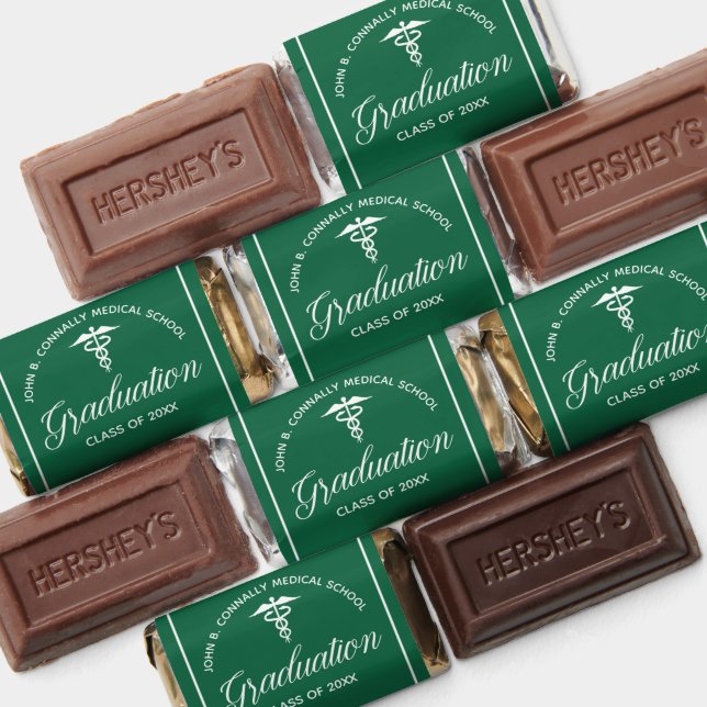 Green Medical School Caduceus Graduation Party Hershey's Miniatures (Assorted)
