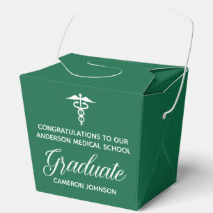 Green Medical School Graduation Party Fortune Favor Boxes