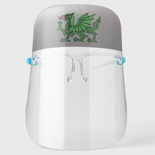 Green Medieval Fantasy Dragon Knight Face Shield (Front)