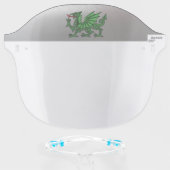 Green Medieval Fantasy Dragon Knight Face Shield (Front w/Glasses)