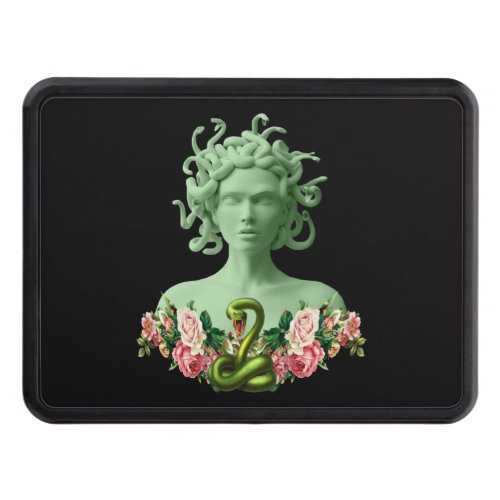 Green Medusa Gorgon Greek Mythology Pink Floral Hitch Cover