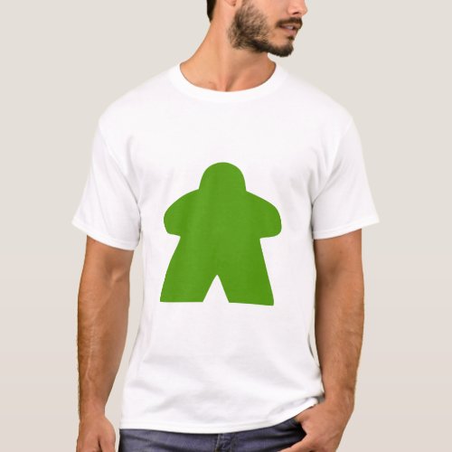 Green Meeple Board Game Piece T_Shirt