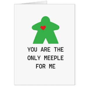 Green Meeple Board Game Valentine Card