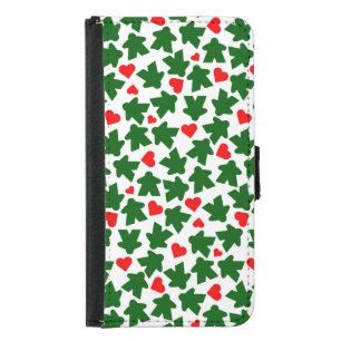 Green Meeple with Red Heart Samsung Galaxy S5 Wallet Case