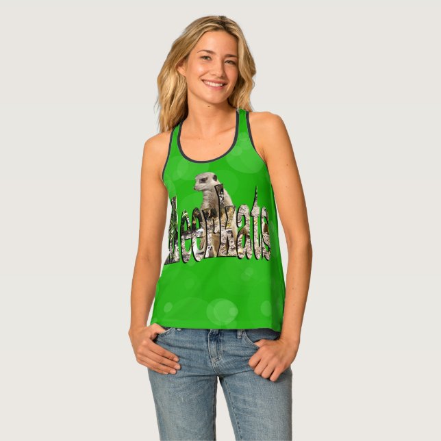 Green Meerkats Picture Logo, Ladies Tanktop Tank Top (Front Full)