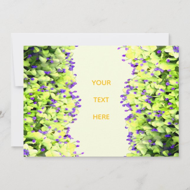 Green Meets Purple, Happiness Blossoms Invitation (Front)