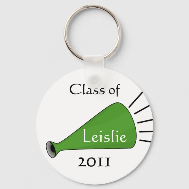 Green Megaphone Cheerleader KeyChain (Front)
