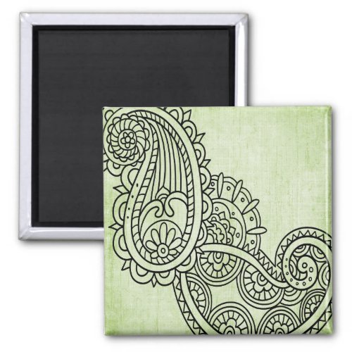 Green Mehndi Motif Magnet