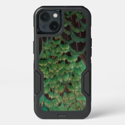 Green Melanistic Pheasant Feathers iPhone 13 Case