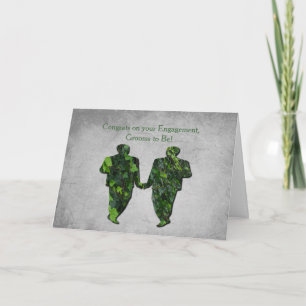 Green Men Ivy & Silver Gay Handfasting Blessings Card
