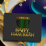 Green Menorah Flames Happy Hanukkah Card<br><div class="desc">Holiday themed items designed by Umua. Printed and shipped by Zazzle or their affiliates.</div>