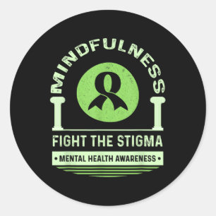 Green Mental Health Awareness Month Fight The Stig Classic Round Sticker