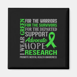 Green Mental Health Awareness Supporter Graphic  Magnet