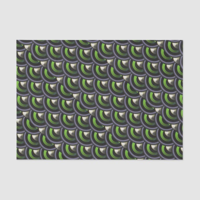 Green Mermaid Peacock Scales Tissue Paper (Front)