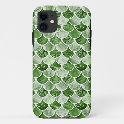 Green mermaid scales iPhone 11 case