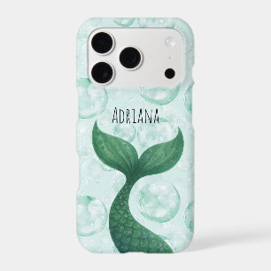 Green Mermaid Tail Ocean Bubbles iPhone 17 Pro Case