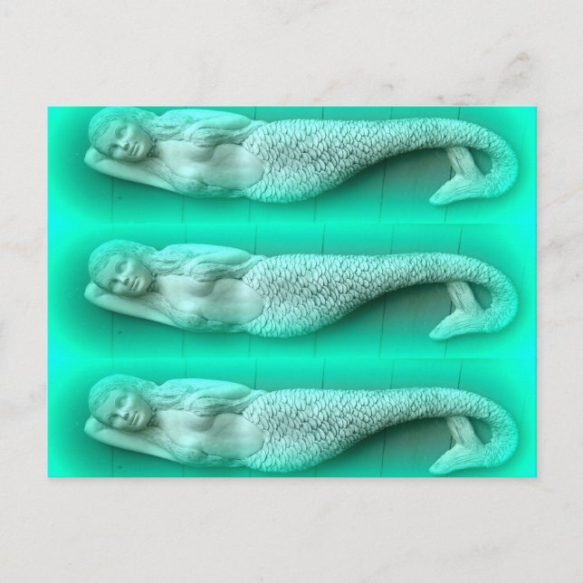 green mermaid trio postcard (Front)