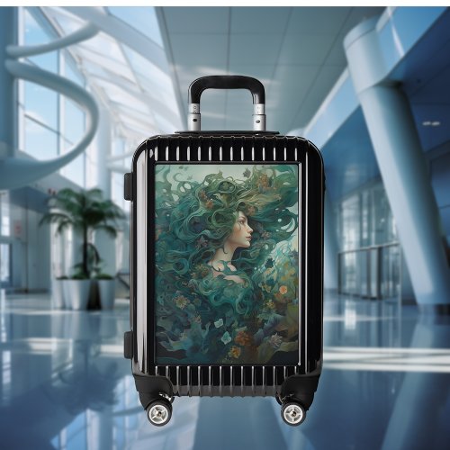 Green Mermaid underwater Luggage