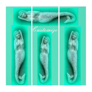 Green Mermaids Lounging Thunder_Cove Triptych