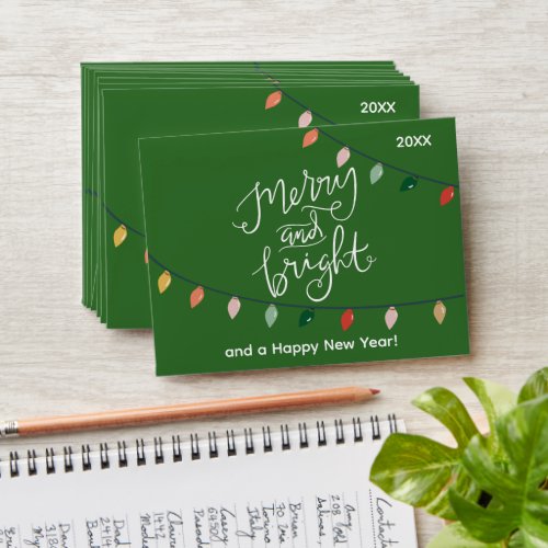  Green Merry and Bright Christmas Lights Gift Card Envelope
