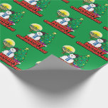 Green "Merry Chrismukkah" with Snowman and Menorah Wrapping Paper<br><div class="desc">Use this fun interfaith (Hanukkah and Christmas) wrapping paper to your Chrismukkah presents this year. If you celebrate the holidays together, these are a nice touch. This is our design and you won't find it anywhere other than in our stores. Chrismukkah is celebrated by people usually in families with both...</div>