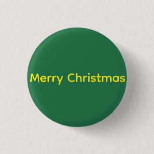 Green Merry Christmas Button