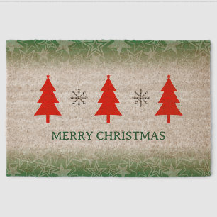 Green Merry Christmas Coir Door Mat