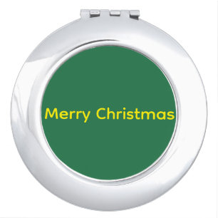 Green Merry Christmas Compact Mirror