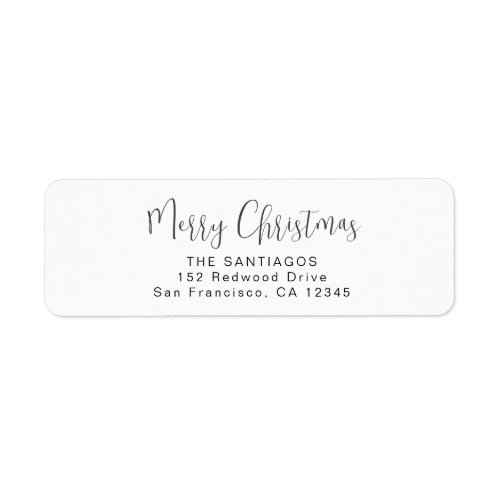 Green Merry Christmas Custom Holiday Address Label