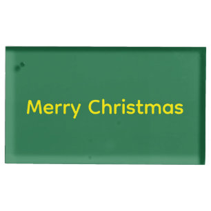 Green Merry Christmas Place Card Holder