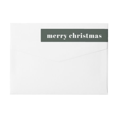 Green Merry Christmas Return Address Wrap Around Label