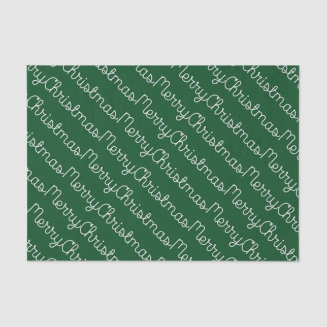 Green Merry Christmas Tissue Paper (Front)
