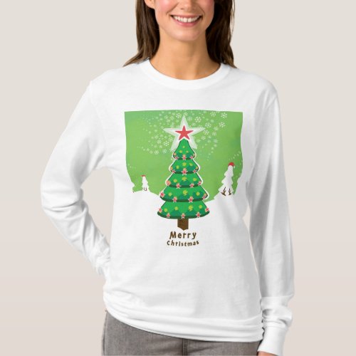 Green Merry Christmas Tree T_Shirt