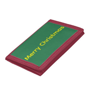 Green Merry Christmas Tri-fold Wallet