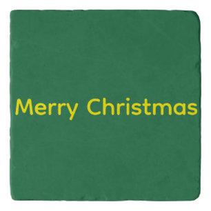 Green Merry Christmas Trivet