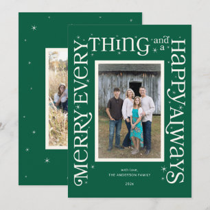 Green Merry Everything and a Happy Always Holiday Card