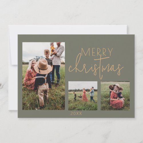 Green MERRY Holiday Christmas Card