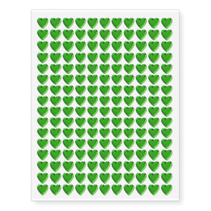 Green Metal Affect Heart Design Temporary Tattoos