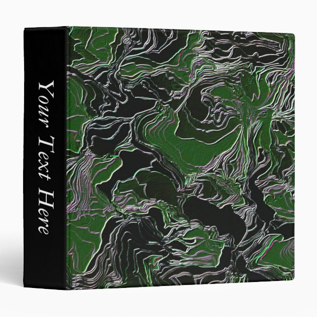 Green Metalic Camo Personalized Binder (Front/Spine)
