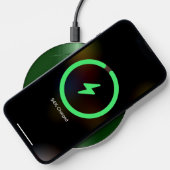 Green metallic background, geometric design wireless charger  (Phone)