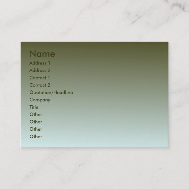 Green Metallic Business Card (Front)