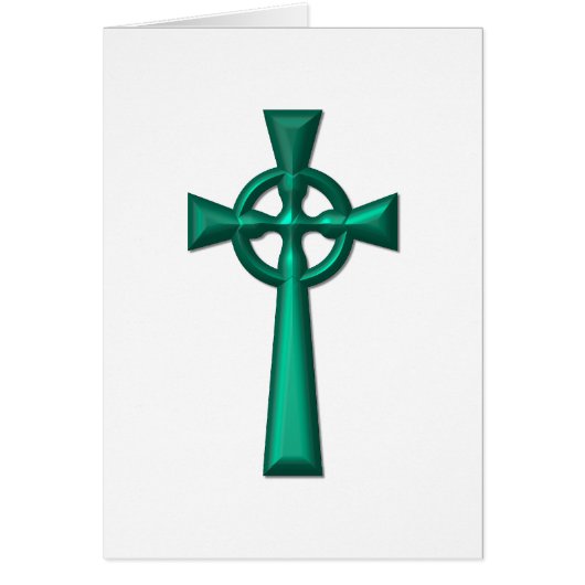 Green Metallic Celtic Cross Cards (Front)