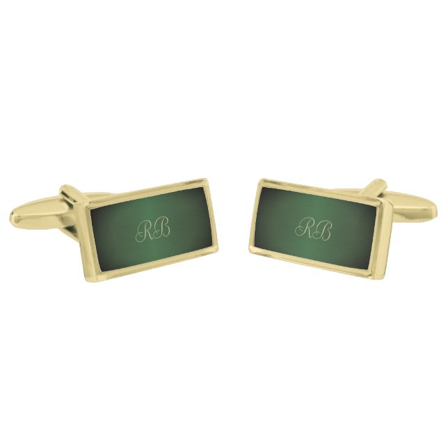 Green Metallic Cufflinks (Angled)