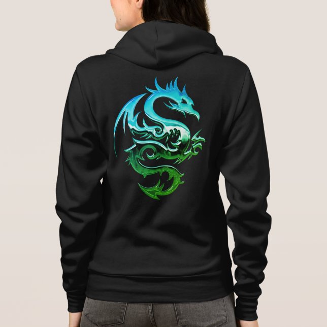 Green Metallic Dragon Hoodie (Back)