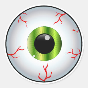 Round Eyeball Stickers for Crafts or Halloween