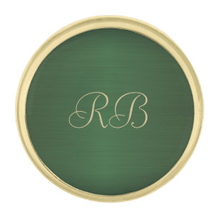 Green Metallic Gold Finish Lapel Pin