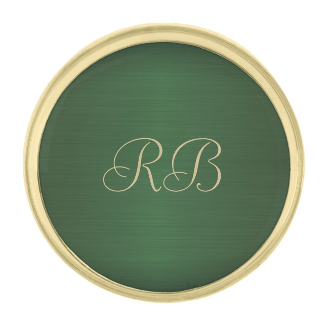 Green Metallic Gold Finish Lapel Pin (Front)