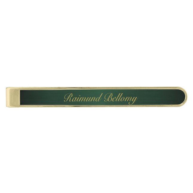 Green Metallic Gold Finish Tie Bar (Front)