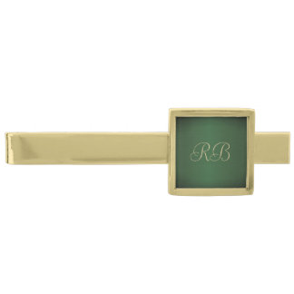 Green Metallic  Gold Finish Tie Bar