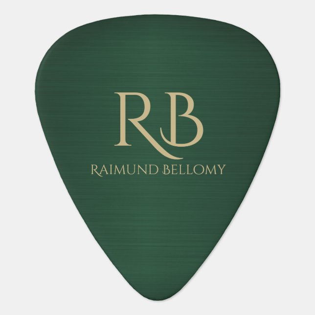 Green Metallic Guitar Pick (Front)